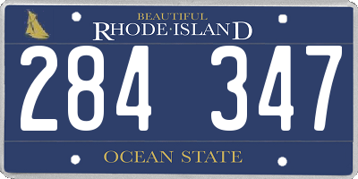RI license plate 284347