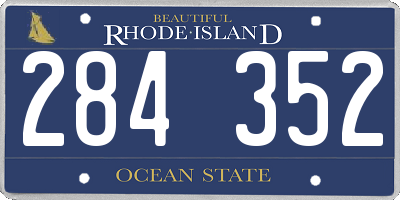 RI license plate 284352