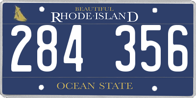 RI license plate 284356