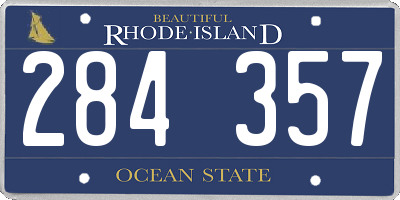 RI license plate 284357