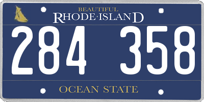 RI license plate 284358