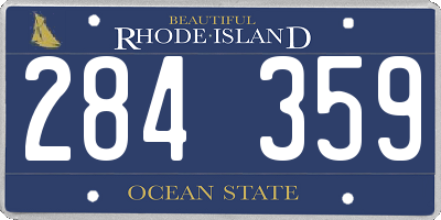 RI license plate 284359