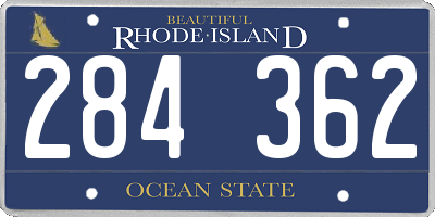 RI license plate 284362