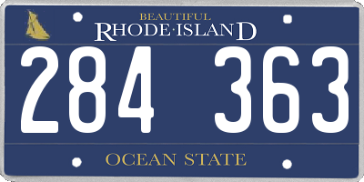 RI license plate 284363