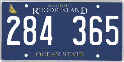 RI license plate 284365
