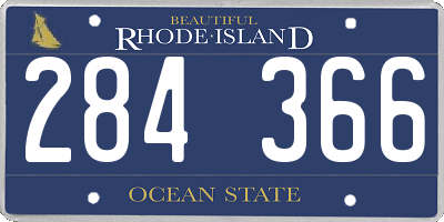 RI license plate 284366