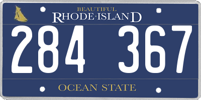 RI license plate 284367