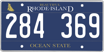 RI license plate 284369