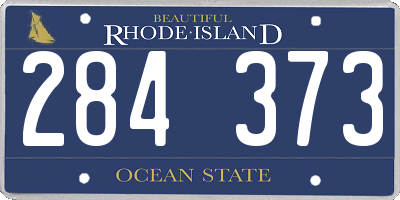 RI license plate 284373