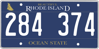 RI license plate 284374
