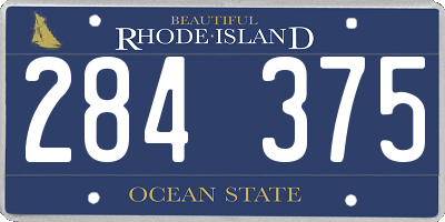 RI license plate 284375