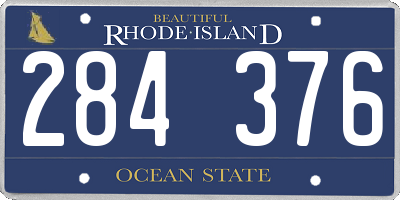 RI license plate 284376