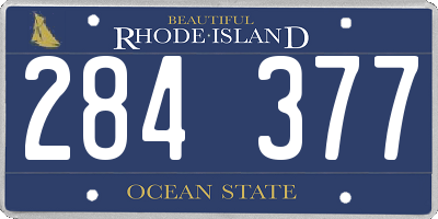 RI license plate 284377