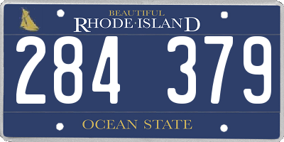 RI license plate 284379