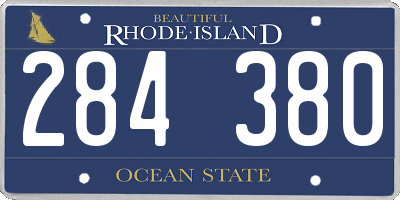 RI license plate 284380
