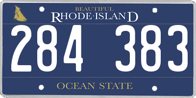 RI license plate 284383