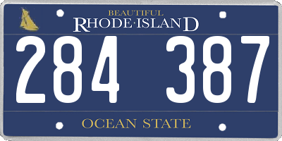 RI license plate 284387