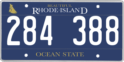 RI license plate 284388