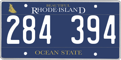 RI license plate 284394