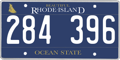 RI license plate 284396