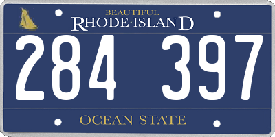RI license plate 284397