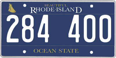 RI license plate 284400