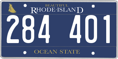 RI license plate 284401