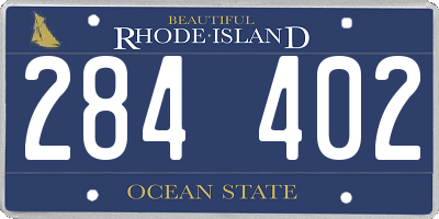 RI license plate 284402