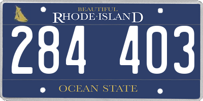 RI license plate 284403