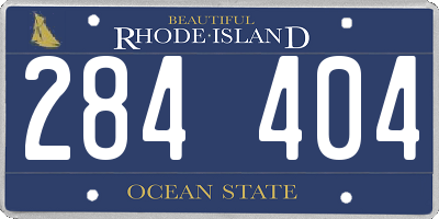 RI license plate 284404