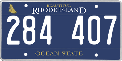 RI license plate 284407