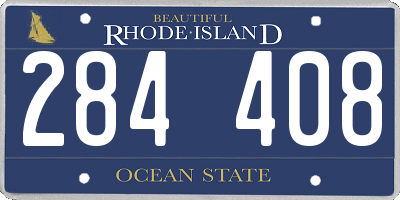RI license plate 284408