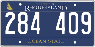 RI license plate 284409