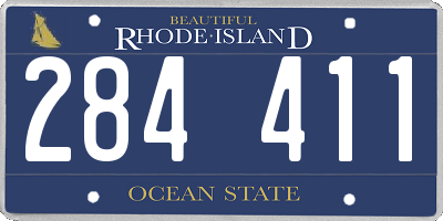 RI license plate 284411