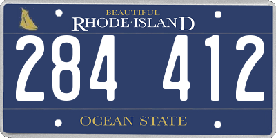 RI license plate 284412