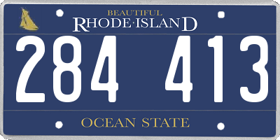 RI license plate 284413