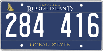 RI license plate 284416