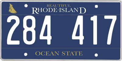 RI license plate 284417