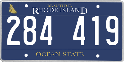 RI license plate 284419