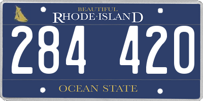RI license plate 284420