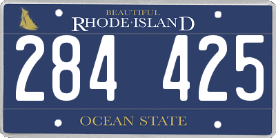 RI license plate 284425