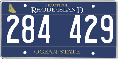 RI license plate 284429