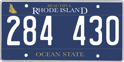 RI license plate 284430