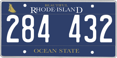 RI license plate 284432