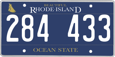 RI license plate 284433
