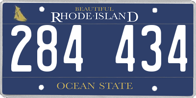 RI license plate 284434