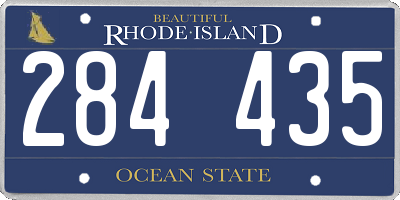 RI license plate 284435