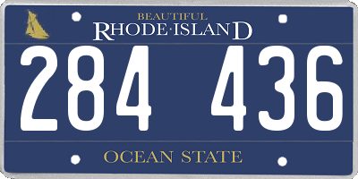 RI license plate 284436