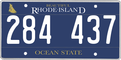 RI license plate 284437