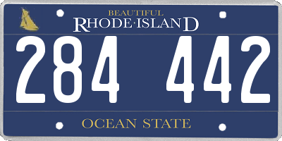 RI license plate 284442